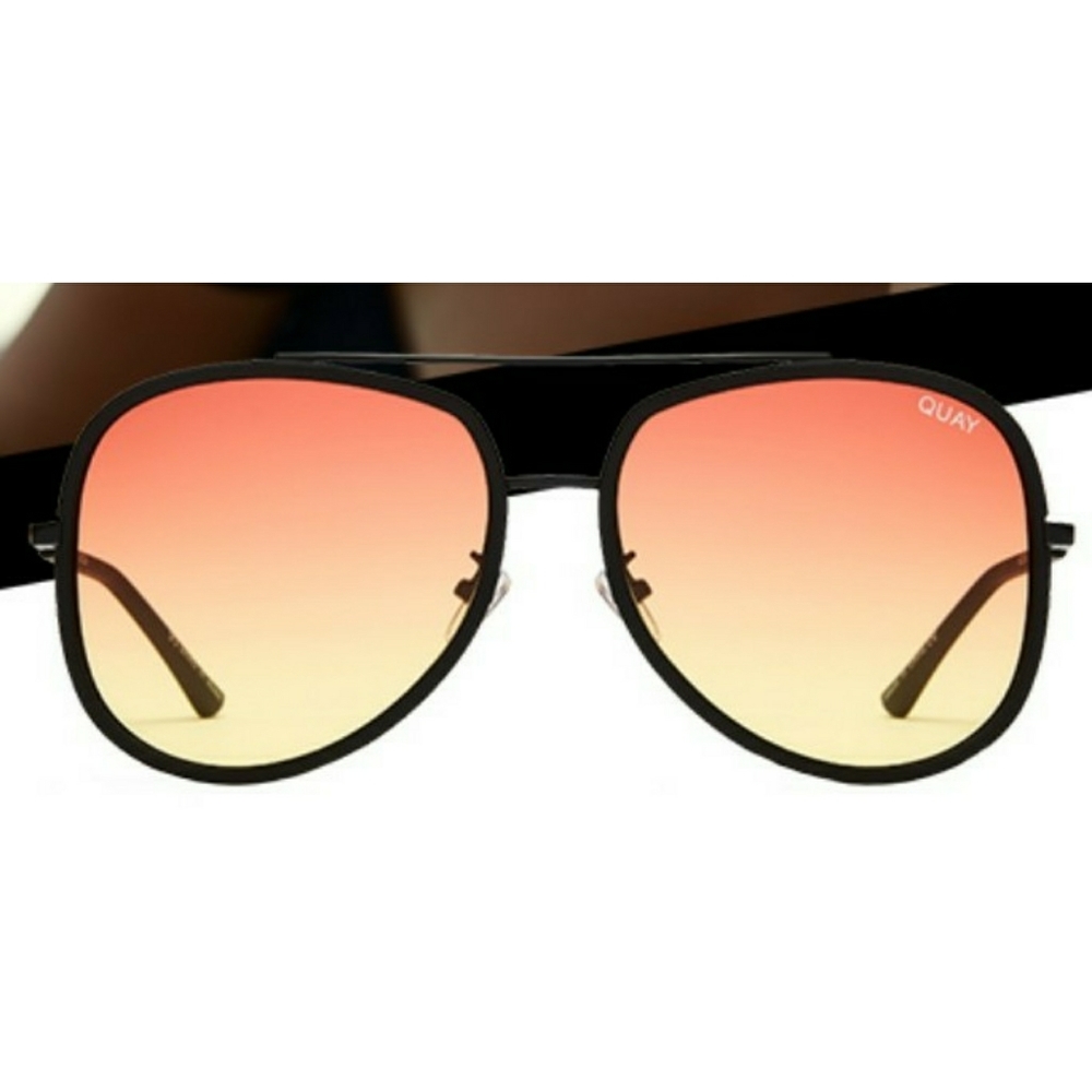 QUAY // ltd ed oversize aviator orange yellow fade